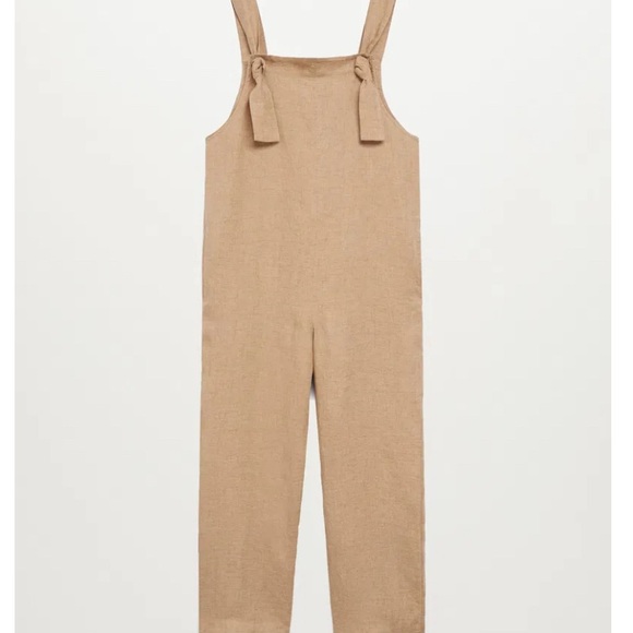 MANGO - Linen Beige Jumpsuit - Size M - Picture 4 of 15